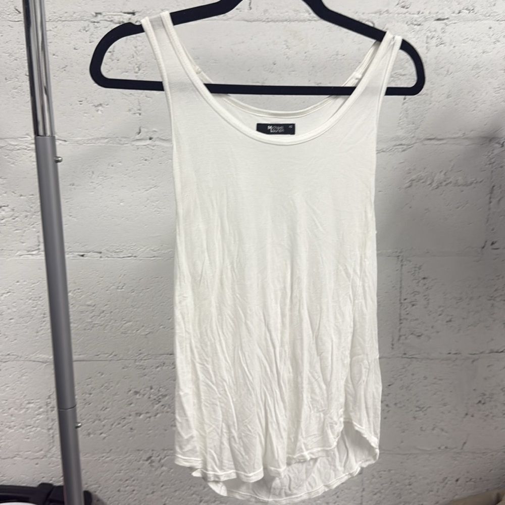Women's White Tank Top Michael Lauren Simple White Light Weight Size XS